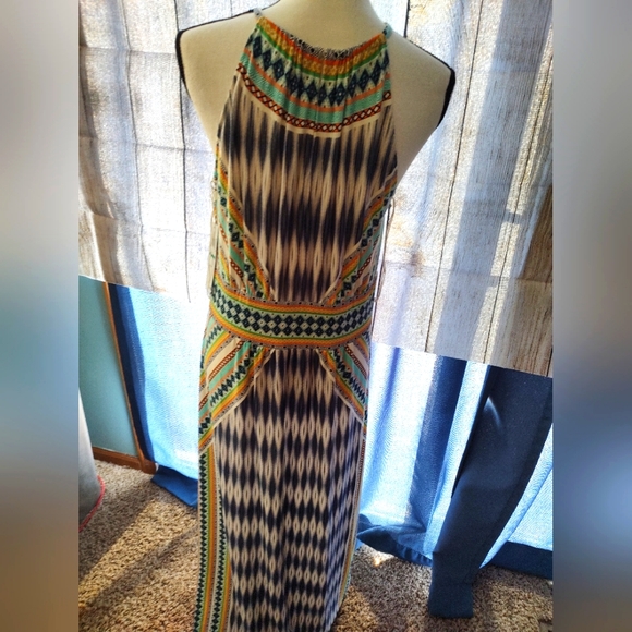 NWT size 16P London Style Collection Petites geometric pattern maxi dress - Picture 9 of 11